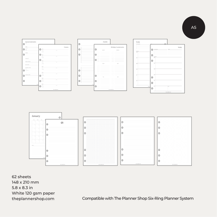 A5 Six-Ring Planner Bundle | All-In-One Personal Organizer